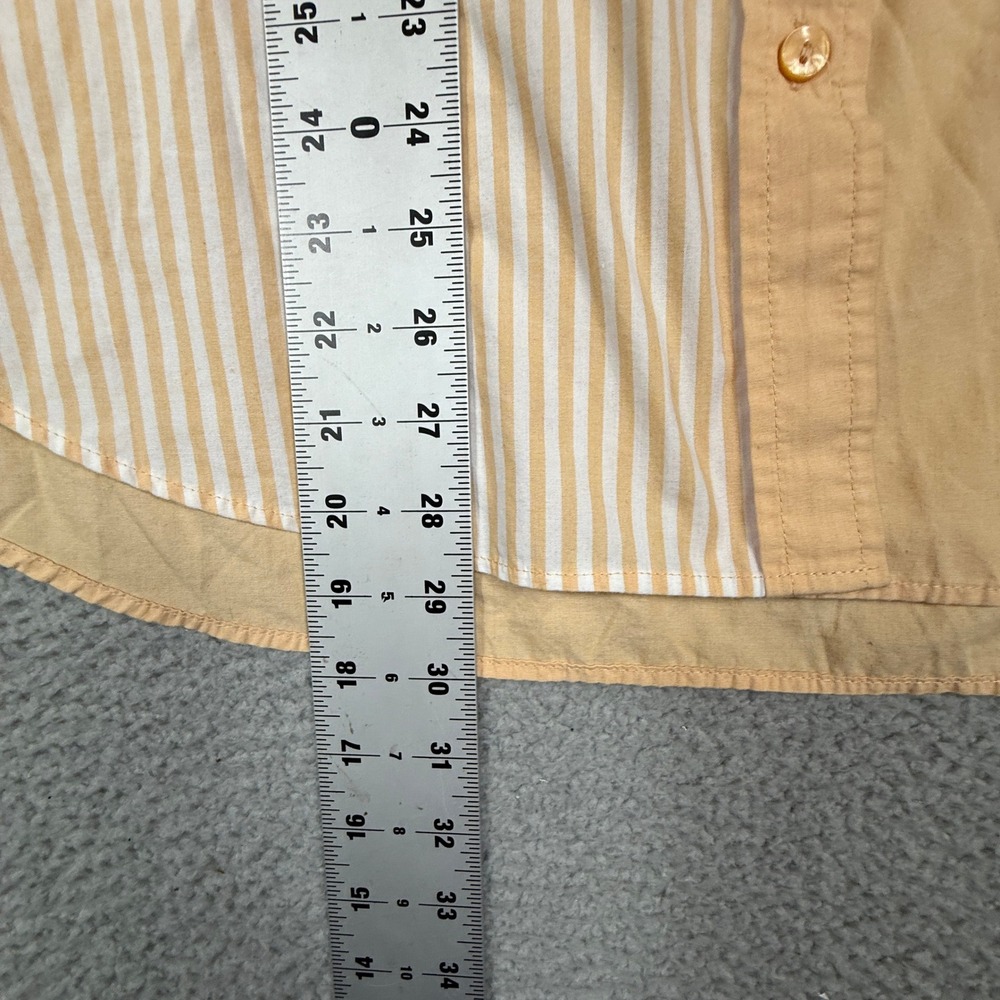 Abercrombie Fitch Men Oversized Short Sleeve Button Up Shirt Peach Stripe Size M - Picture 6 of 8